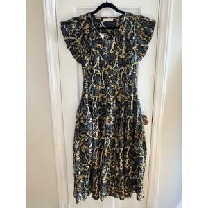 Ulla Johson Kiari Flutter Sleeve Midi Dress Size 2 - NWT